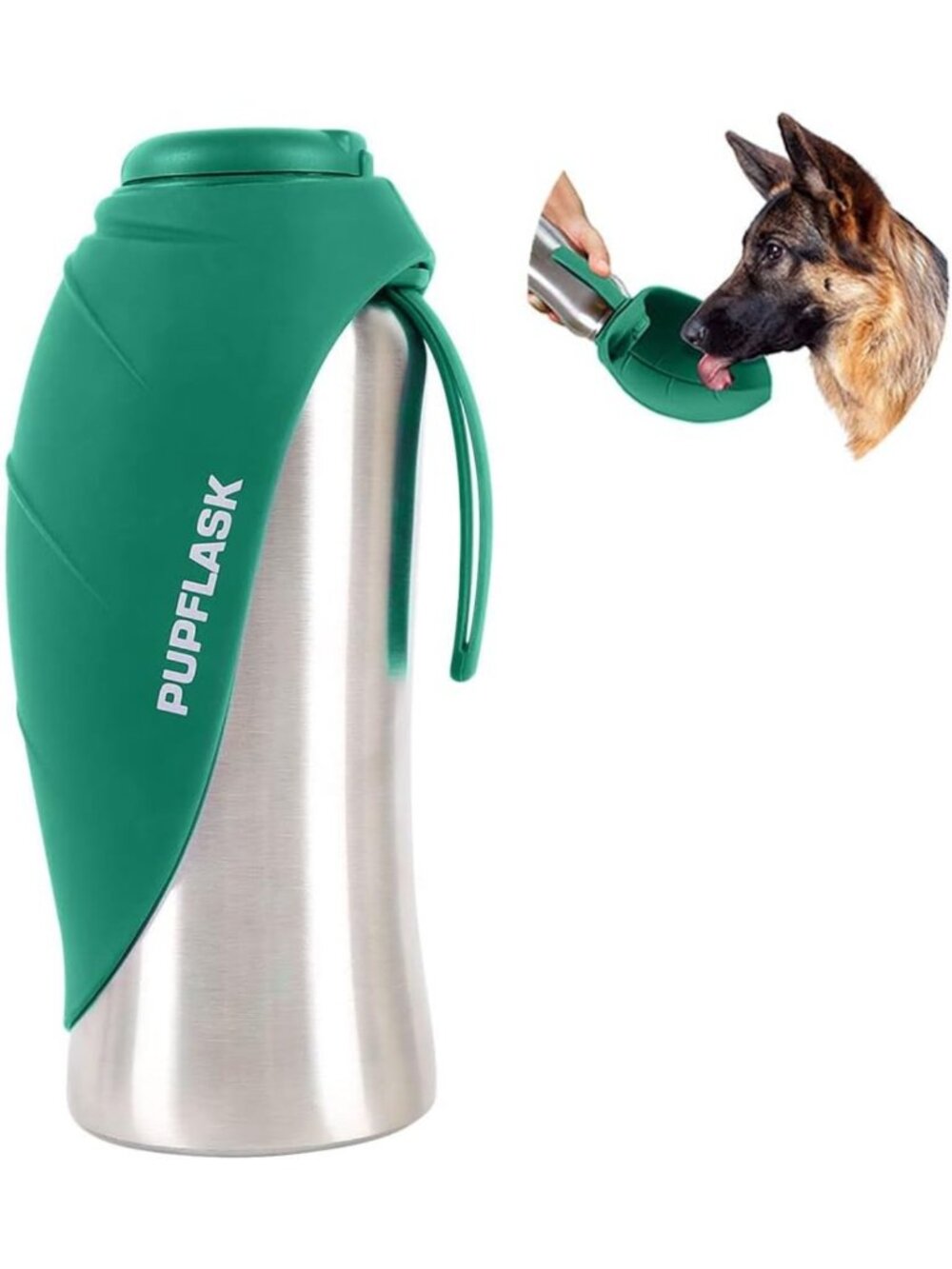 Portable Stainless Steel Dog Water Bottle & Travel Bowl - Large Capacity Pup